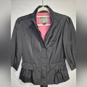 mac & jac Women's Black Jacket with Pink Lining